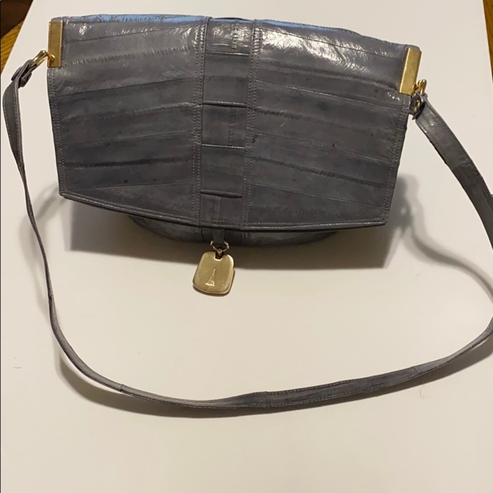 Vintage Beautiful gray genuine EEL skin purse